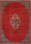 Fine VTG Kara Red/Lt. Blue Rug, 6'10" x 9'11"