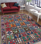 Fine VTG Mouad Blue/Red Rug, 7'0" x 9'10"