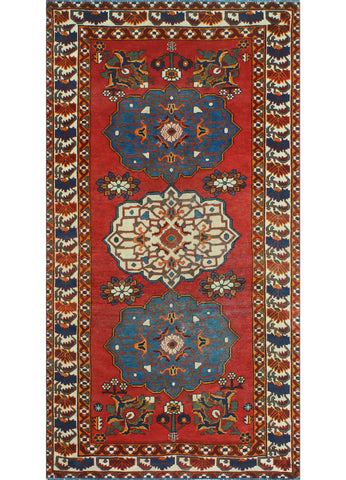 Vintage Kayleigh Red/Ivory Runner, 5'2" x 9'9"