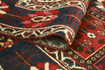 Fine VTG Rehan Red/Navy Runner, 4'11" x 10'4"