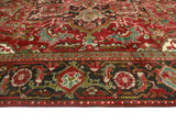 Fine VTG Pervin Red/Charcoal Rug, 7'1" x 9'2"