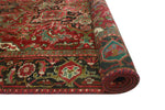 Fine VTG Pervin Red/Charcoal Rug, 7'1" x 9'2"