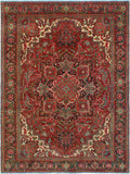 Fine VTG Kashif Red/Charcoal Rug, 7'1" x 9'3"