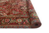 Fine VTG Kashif Red/Charcoal Rug, 7'1" x 9'3"