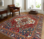 Fine VTG Aethelma Red/Blue Rug, 6'11" x 9'8"