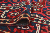 Fine VTG Ritchie Red/Navy Rug, 6'8" x 9'9"