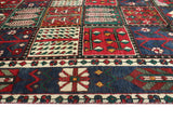 Fine VTG Majnoon Red/Navy Rug, 6'9" x 9'4"