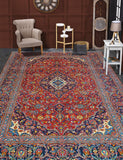 Vintage Nourbese Red/Navy Rug, 6'10" x 10'2"