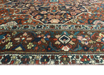 Vintage Nurseli Rust/Navy Rug, 9'10" x 12'2"