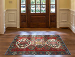 Vintage Princeto Red/Green Rug, 3'11" x 6'1"