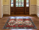 Vintage Princeto Red/Green Rug, 3'11" x 6'1"