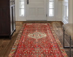 Fine VTG Holwell Red/Ivory Rug, 4'10" x 9'8"