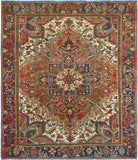 Fine VTG Roksana Rust/Navy Rug, 6'9" x 7'10"