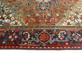 Fine VTG Roksana Rust/Navy Rug, 6'9" x 7'10"