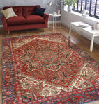 Fine VTG Suhail Red/Charcoal Rug, 6'6" x 8'8"