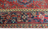 Vintage Masal Red/Navy Rug, 7'1" x 10'8"