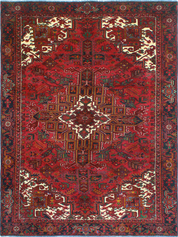 Fine VTG Shukura Red/Charcoal Rug, 7'11" x 10'6"