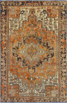 Fine VTG Larissa Orange/Brown Rug, 6'4" x 9'8"