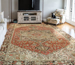 Fine VTG Yazid Red/Charcoal Rug, 9'11" x 13'3"