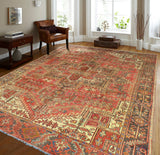 Fine VTG Kennedi Red/Grey Rug, 7'11" x 11'0"