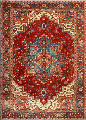 Fine VTG Wadood Red/Ivory Rug, 7'9" x 11'3"