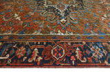 Fine VTG Lawrance Brown/Navy Rug, 7'3" x 10'0"