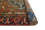 Fine VTG Lawrance Brown/Navy Rug, 7'3" x 10'0"