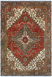 Fine VTG Qahhar Red/Ivory Rug, 6'4" x 9'4"