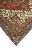 Fine VTG Qahhar Red/Ivory Rug, 6'4" x 9'4"