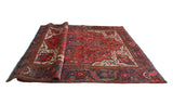 Fine VTG Merlin Red/Navy Rug, 9'9" x 12'11"