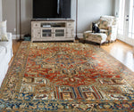 Fine VTG Mariann Rust/Charcoal Rug, 8'0" x 11'0"