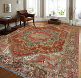 Fine VTG Raafi Red/Brown Rug, 9'8" x 12'6"