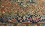 Fine VTG Lisa Rust/Navy Rug, 7'9" x 11'3"