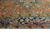 Fine VTG Lisa Rust/Navy Rug, 7'9" x 11'3"