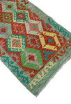 Sangat Saxon Red/Green Runner, 2'6" x 9'7"