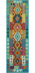 Sangat Useni Turquoise/Rust Runner, 2'6" x 9'3"