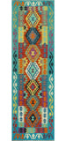 Sangat Useni Turquoise/Rust Runner, 2'6" x 9'3"