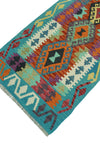 Sangat Useni Turquoise/Rust Runner, 2'6" x 9'3"