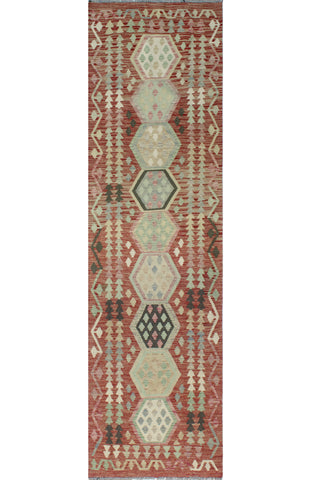 Sangat Rahi Red/Ivory Runner, 2'8" x 9'9"