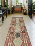 Sangat Rahi Red/Ivory Runner, 2'8" x 9'9"