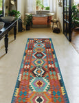 Sangat Aliya Red/Blue Runner, 2'6" x 9'9"