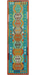 Sangat Minnie Turquoise/Red Runner, 2'8" x 9'8"