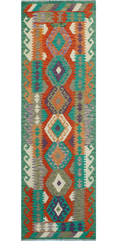 Sangat Walton Red/Green Runner, 2'10" x 9'3"