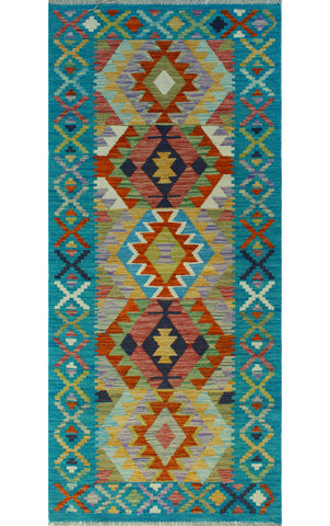 Sangat Melisa Red/Blue Runner, 2'9" x 6'6"