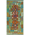 Sangat Dabir Green/Rust Runner, 2'8" x 6'1"