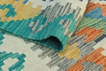 Sangat Roosevelt Green/Blue Runner, 2'5" x 6'6"