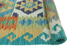 Sangat Roosevelt Green/Blue Runner, 2'5" x 6'6"