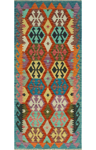 Sangat Zlikha Red/Blue Runner, 2'8" x 6'4"