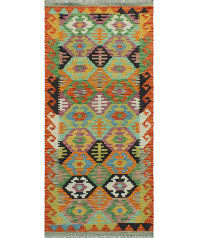 Sangat Radolph Orange/Purple Runner, 2'9" x 6'6"