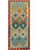 Sangat Majeed Red/Blue Runner, 2'8" x 6'6"